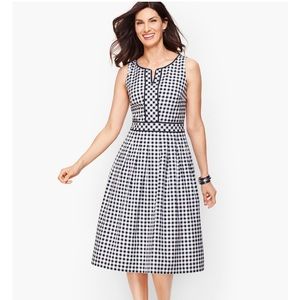 TALBOTS GINGHAM FIT & FLARE DRESS 14